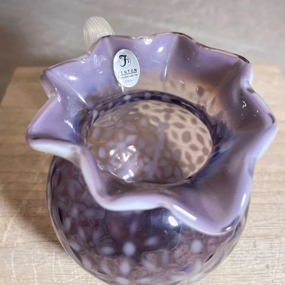 Sold! Fenton Purple Opalescent Snowflake Pitcher - Picture 3 of 8